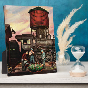 Train Yard Flower Garden von Stevan Dohanos Fotoplatte