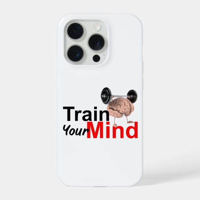 Train Your Mind Motivational Brain Workout Design iPhone Hülle (Rückseite)