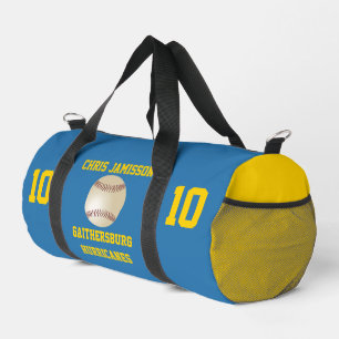 Trainer Baseballteam Spieler Blau Gelb Personalisi Duffle Bag