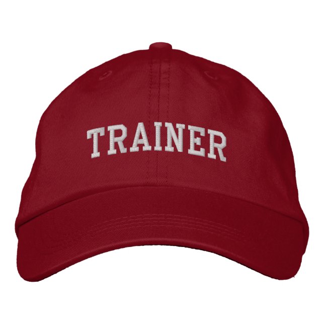 Trainer bestickter Baseballhut/Cap - Red Bestickte Baseballkappe (Vorderseite)