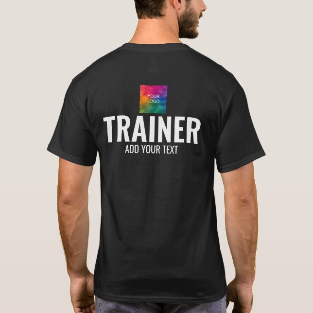 Trainer Coach für schicke, schwarze, doppelseitige T-Shirt (Rückseite)