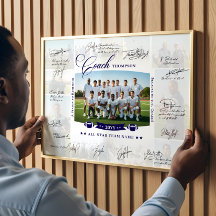 Trainer-Dank-Collage Fußballmannschaft Unterschrif