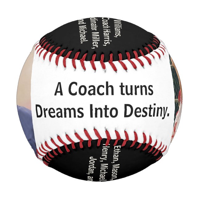 Trainer-Dankeschön personalisierter Baseball mit F (Vorderseite)