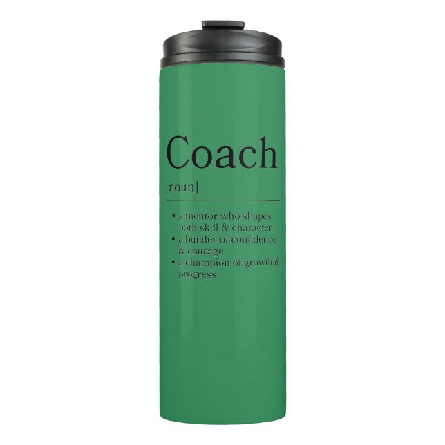 Trainer Definition Danke Geschenk Grün Sportlich Thermosbecher (Vorderseite)