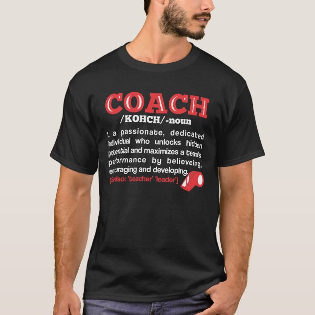 Trainer-Definitions-lustiges Team coachte T-Shirt (Vorderseite)