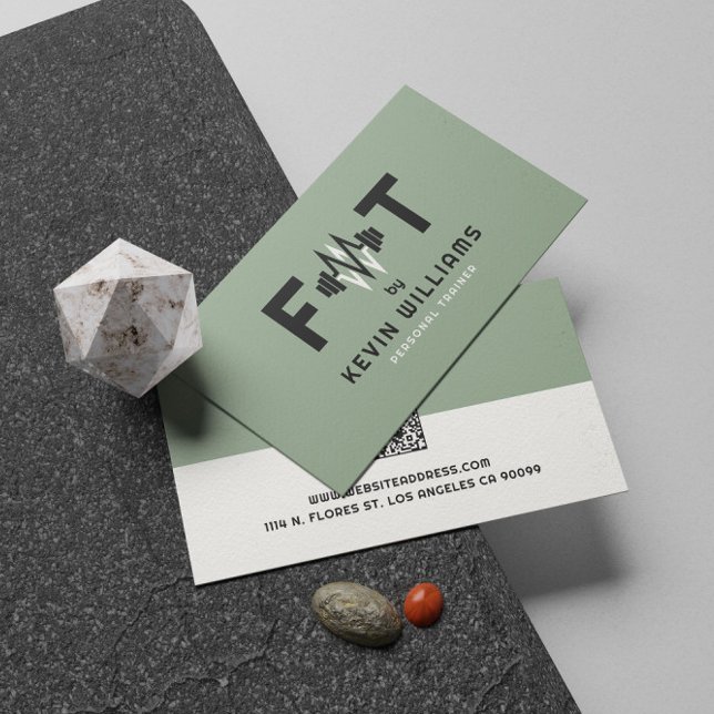 Trainer für grüne, schwarze und weiße Fitness Visitenkarte (Von Creator hochgeladen)