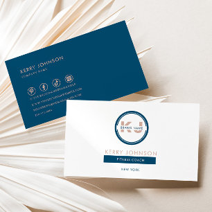 Trainer für Minimalistische Fitness in Blau-Rosa u Visitenkarte