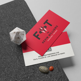 Trainer für rote, schwarze und weiße Fitness Visitenkarte