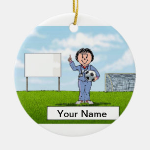 Trainer, Fußball - Frauen Keramik Ornament