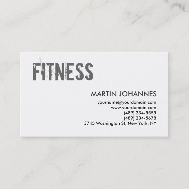 Trainer Gray Schwarz-weiß Dynamic Business Card Visitenkarte (Vorderseite)