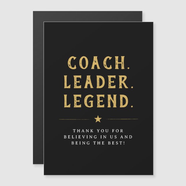 Trainer Legende Coach Gold-Typografie Magnet (Vorne/Hinten)