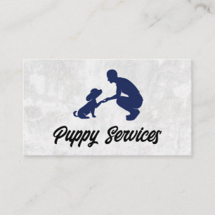 Trainer mit Welpenhund Visitenkarte