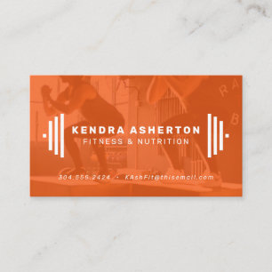 Trainer moderne orange Visitenkarte mit Foto