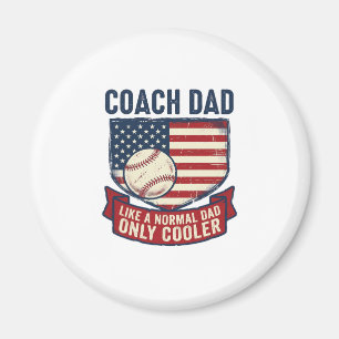 Trainer Papa Baseball Patriotisches Vintage T-Shir Magnet
