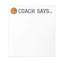 Trainer sagt Basketball Notepad 5.5"x 6