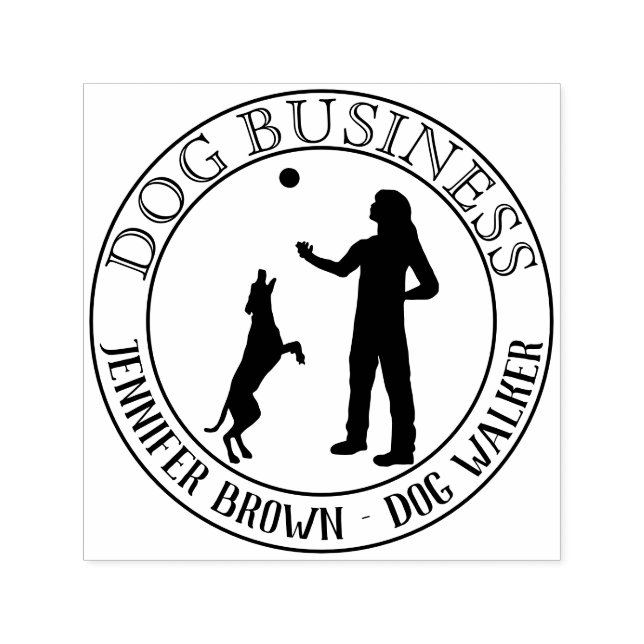 Trainer Walker Spielen mit Hund Permastempel (Design)