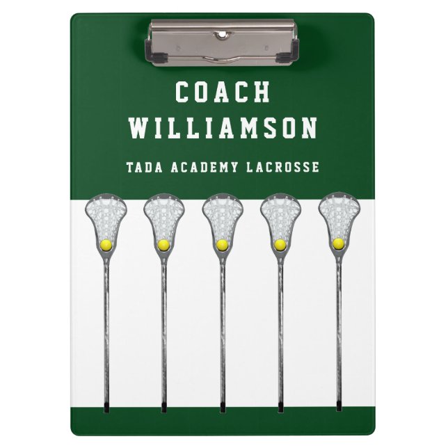 Trainerin für Mädchen-Lacrosse Klemmbrett (Vorderseite)