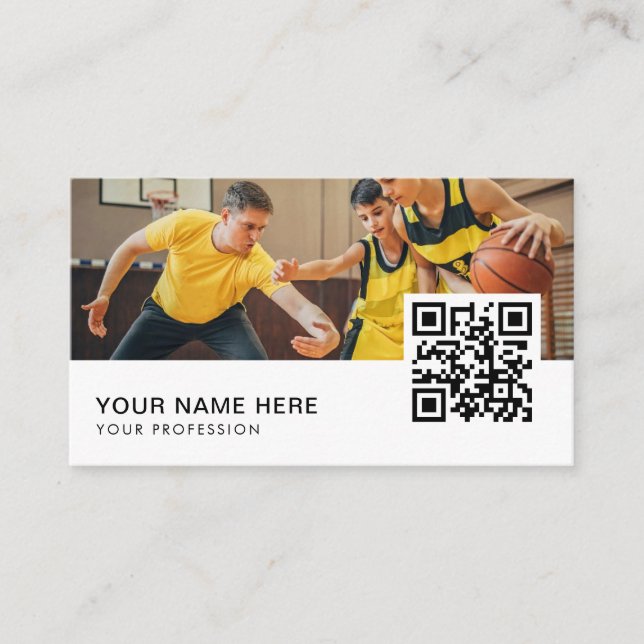 Trainertraining Basketball QR Code Visitenkarte (Vorderseite)