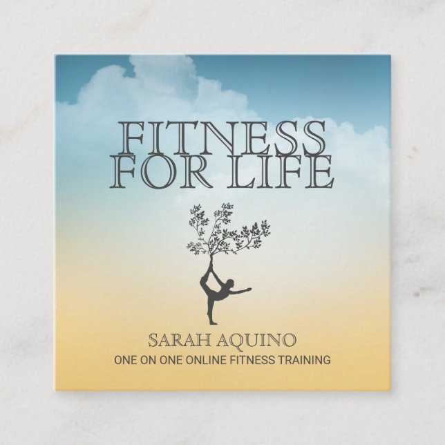 Trainerübung für die persönliche Fitness Quadratische Visitenkarte (Vorderseite)
