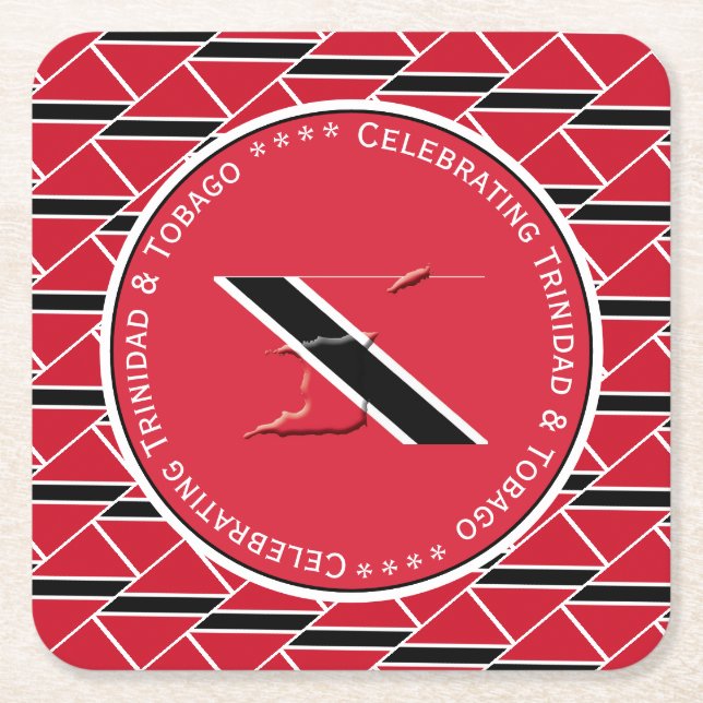 TRAINIDAD & TOBAGO FLAG Custom Foto Rechteckiger Pappuntersetzer (Vorderseite)