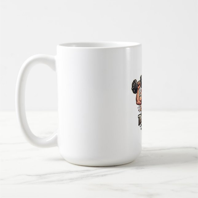 Trainiere Dein Gehirn Starker Geist Über Muskeln Kaffeetasse (Links)