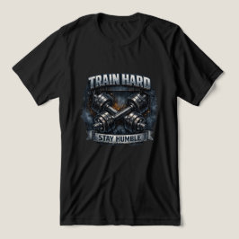 Trainiere Hart Bleib Bescheiden Tri-Blend Shirt