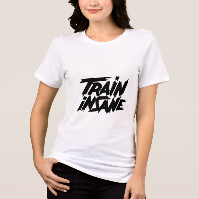 Trainiere verrückt Tri-Blend shirt (Vorderseite)