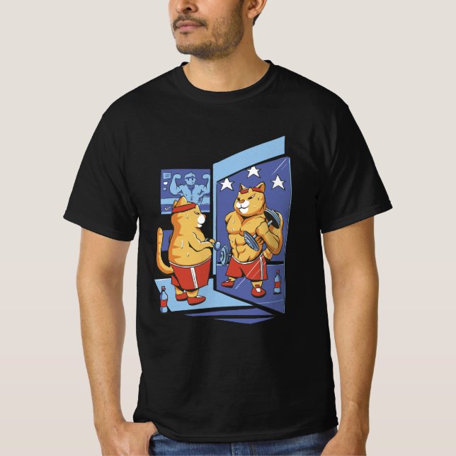 Trainieren der Fitness im Fitnessstudio T-Shirt (Vorderseite)