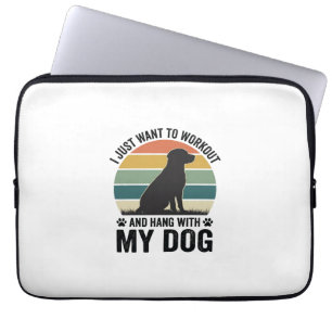 Trainieren und mit meinem Hund abhängen Vintage-Hu Laptopschutzhülle