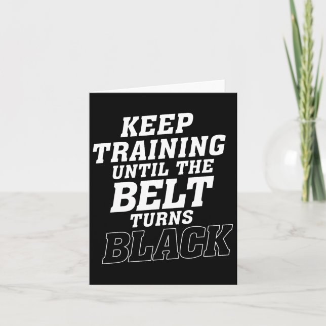 Training behalten, bis der Gürtel Black Karate Ju  Karte (Vorderseite)