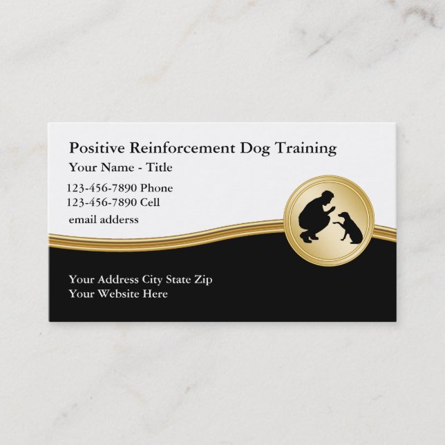Training Business Cards für klassische Hunde Visitenkarte (Vorderseite)