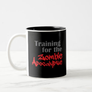 Training für das Funny Workout der Zombie-Apokalyp Zweifarbige Tasse