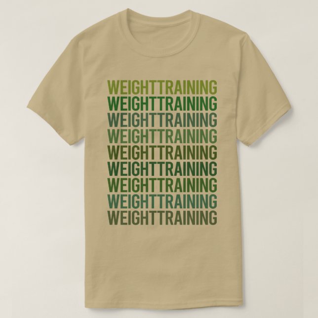 Training für grünes Textgewicht T-Shirt (Design vorne)