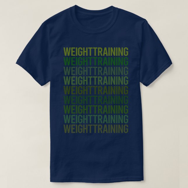 Training für grünes Textgewicht T-Shirt (Design vorne)