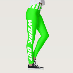 Training in hellem Neongrünem u. im Weiß - DIY Leggings