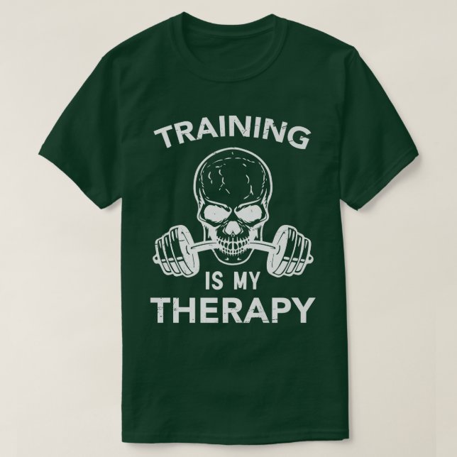 Training ist meine Therapie, Motivierend Trainings T-Shirt (Design vorne)