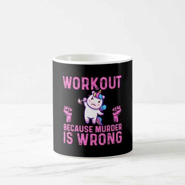 Training, weil Mord falsch ist Unicorn Kaffeetasse (Mittel)