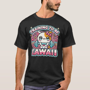 Training zu sein Kawaii - Niedliche Anime Gym Cat T-Shirt