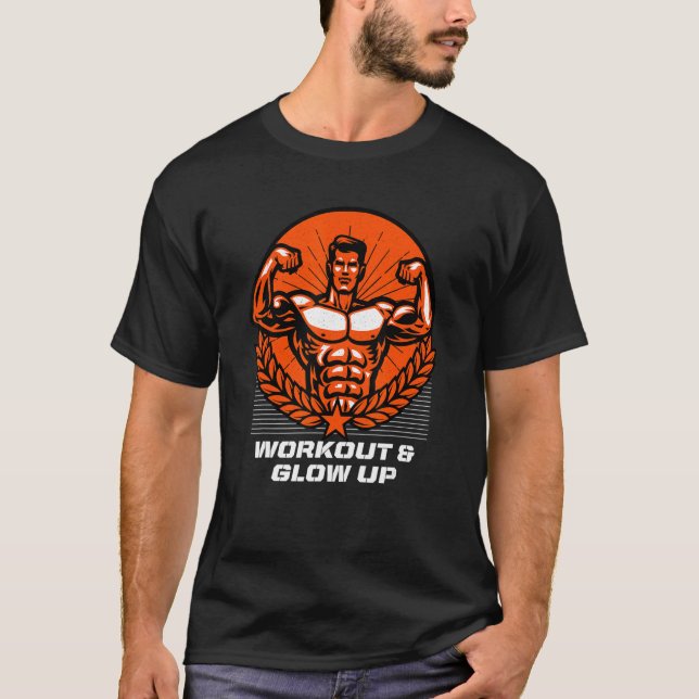 Trainingsgerät und Glow-up Funny Gym Spaß Fitne T-Shirt (Vorderseite)