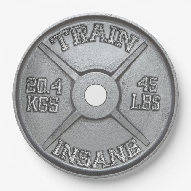 Trainingsinne (Barbell Plate) Motivierend Pappteller (Vorderseite)