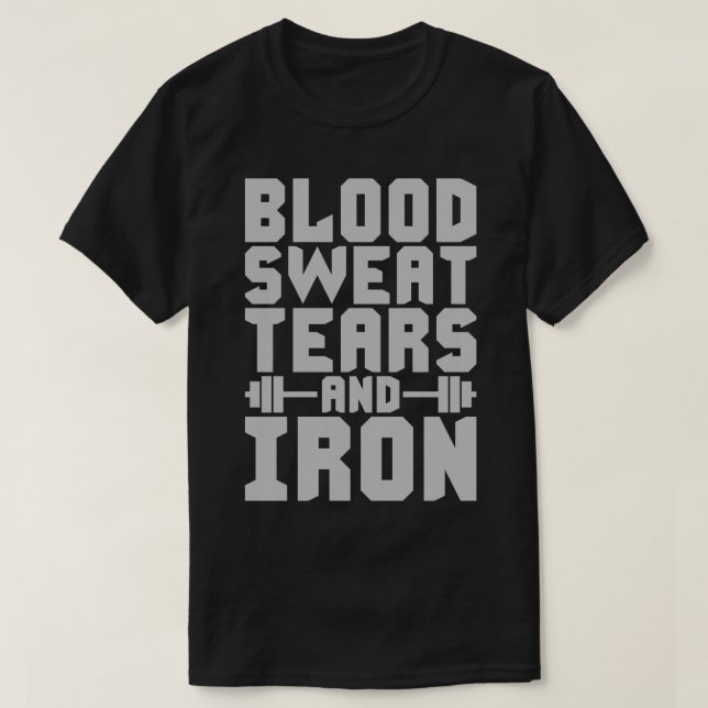 Trainingsmotivation - Blut, Schweiß, Tränen und Ei T-Shirt (Design vorne)