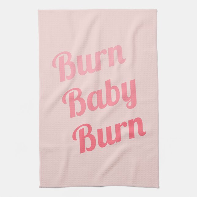 Trainingsmotivation Burn Baby Pink Küchentuch (Vertikal)