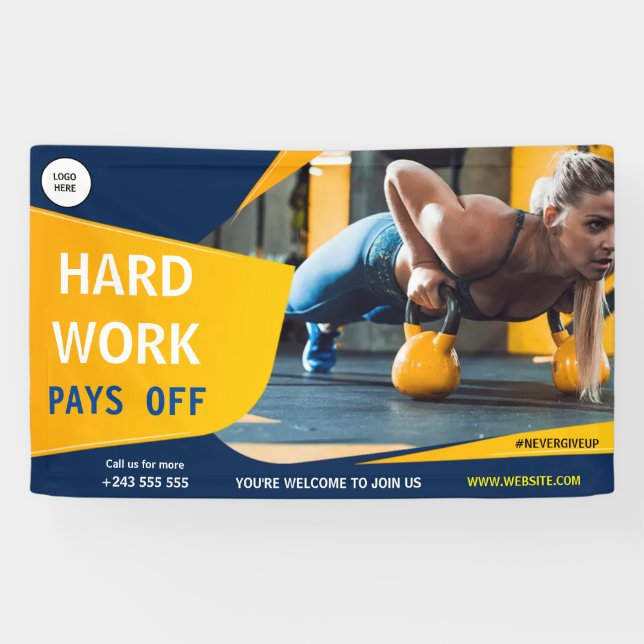 Trainingsübungen für die Fitness in Schwarz und Ge Banner (Horizontal)