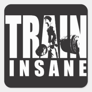 TRAINSANE - Aufzug - Gymnastiktraining Motivierend Quadratischer Aufkleber