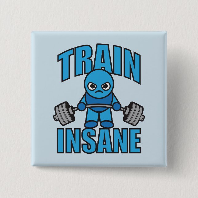 TRAINSANE Kawaii Weightlifter Deadlift Workout Button (Vorderseite)