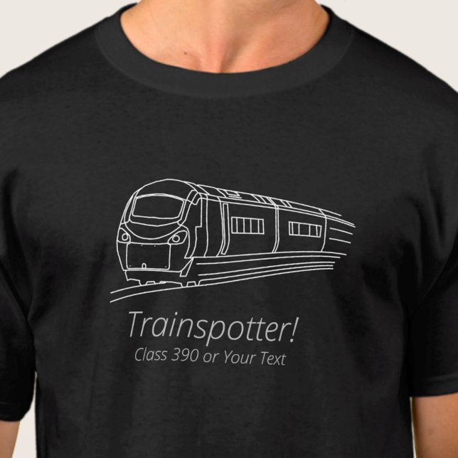 Trainspotter Class 390 Electric Railfan UK Railway T-Shirt (Von Creator hochgeladen)
