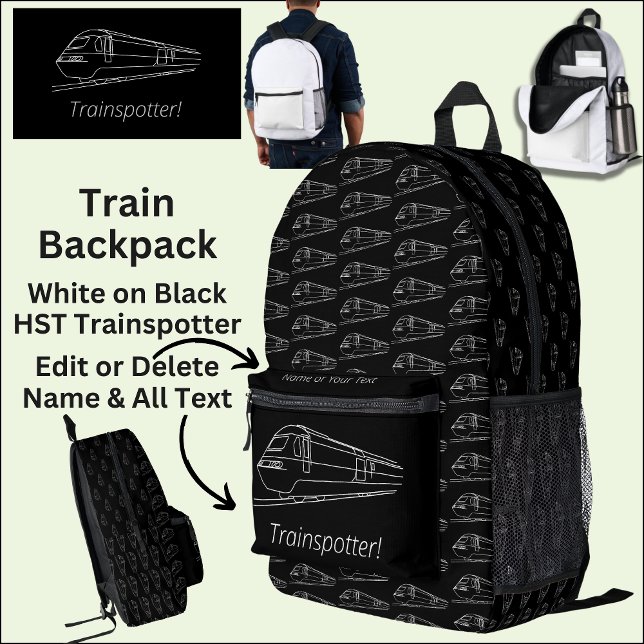 Trainspotter HST Railfan UK Railfan Fan Enthusiast Bedruckter Rucksack (Von Creator hochgeladen)