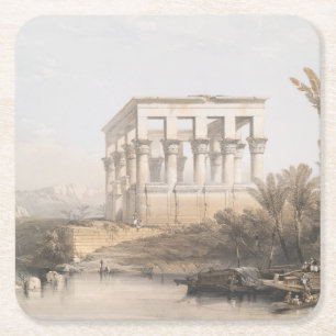 Trajans Kiosk, hypaethral Tempel in Philae Egypt Rechteckiger Pappuntersetzer