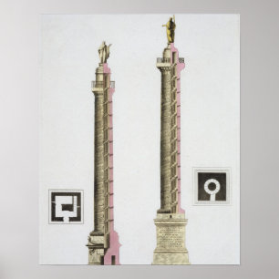 Trajans Kolumne, Rom, von 'Le Costume Ancien et Poster