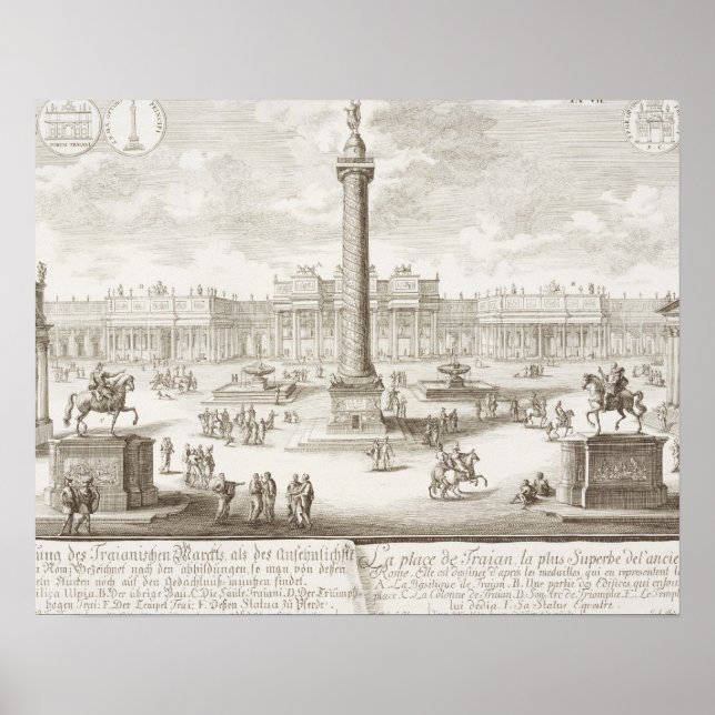 Trajans Square Rome, aus "Entwurf einer historis" Poster (Vorne)